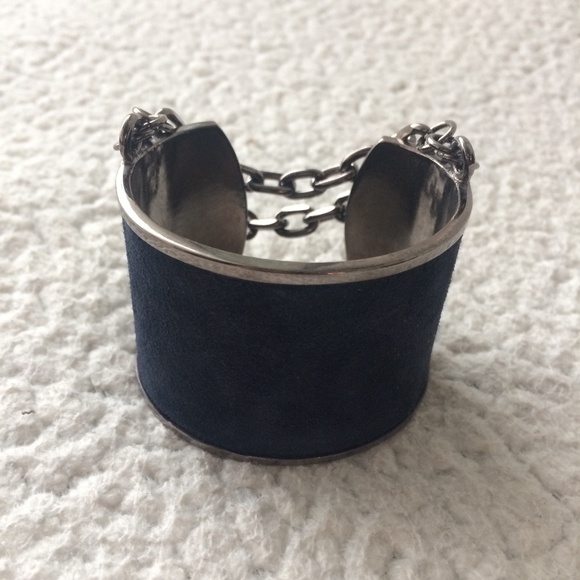 Paige Novick Blue Suede Chain Cuff - Picture 3 of 5